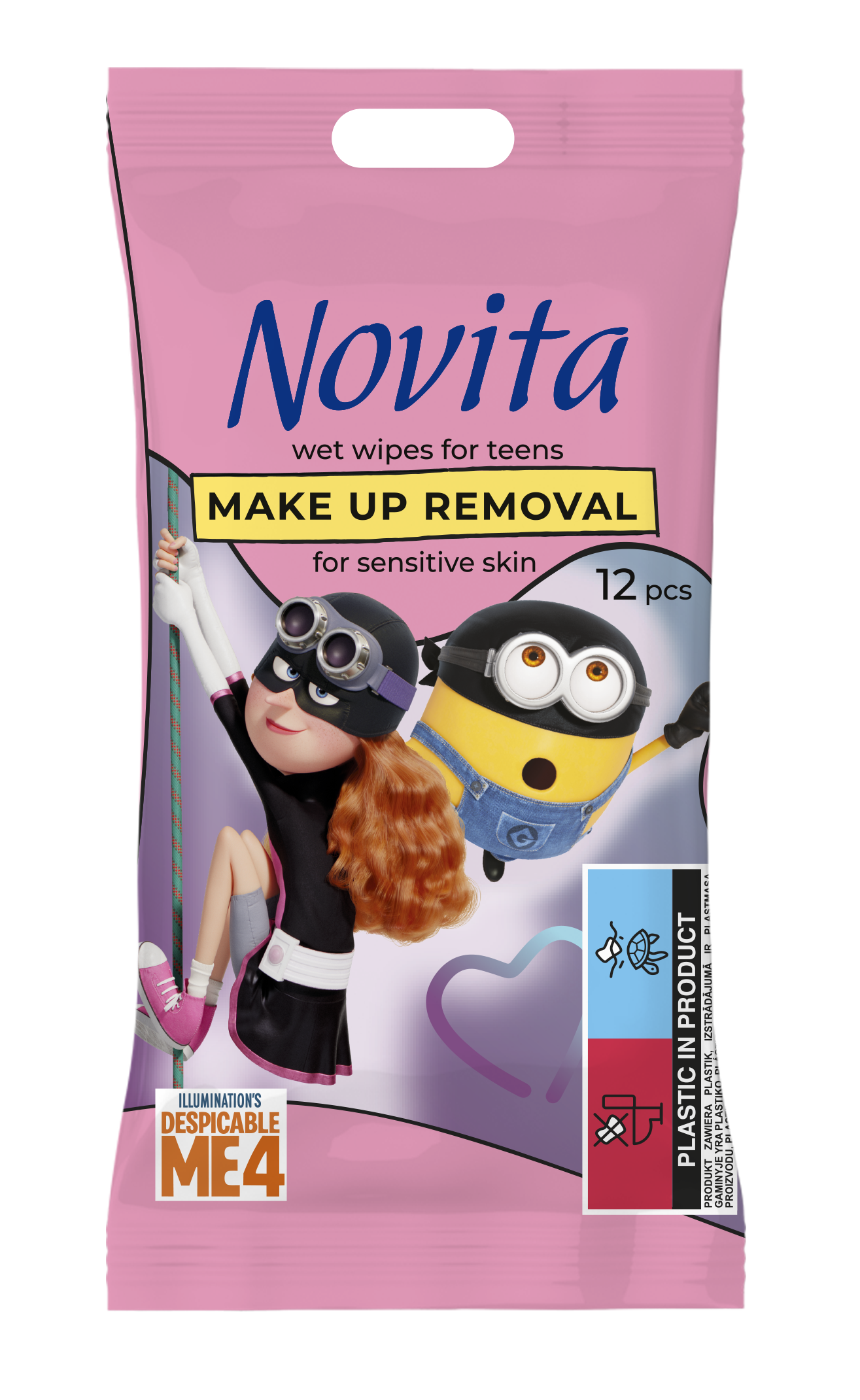 Niisked salvrätikud meigi eemaldamiseks Minions 12tk - Image 2