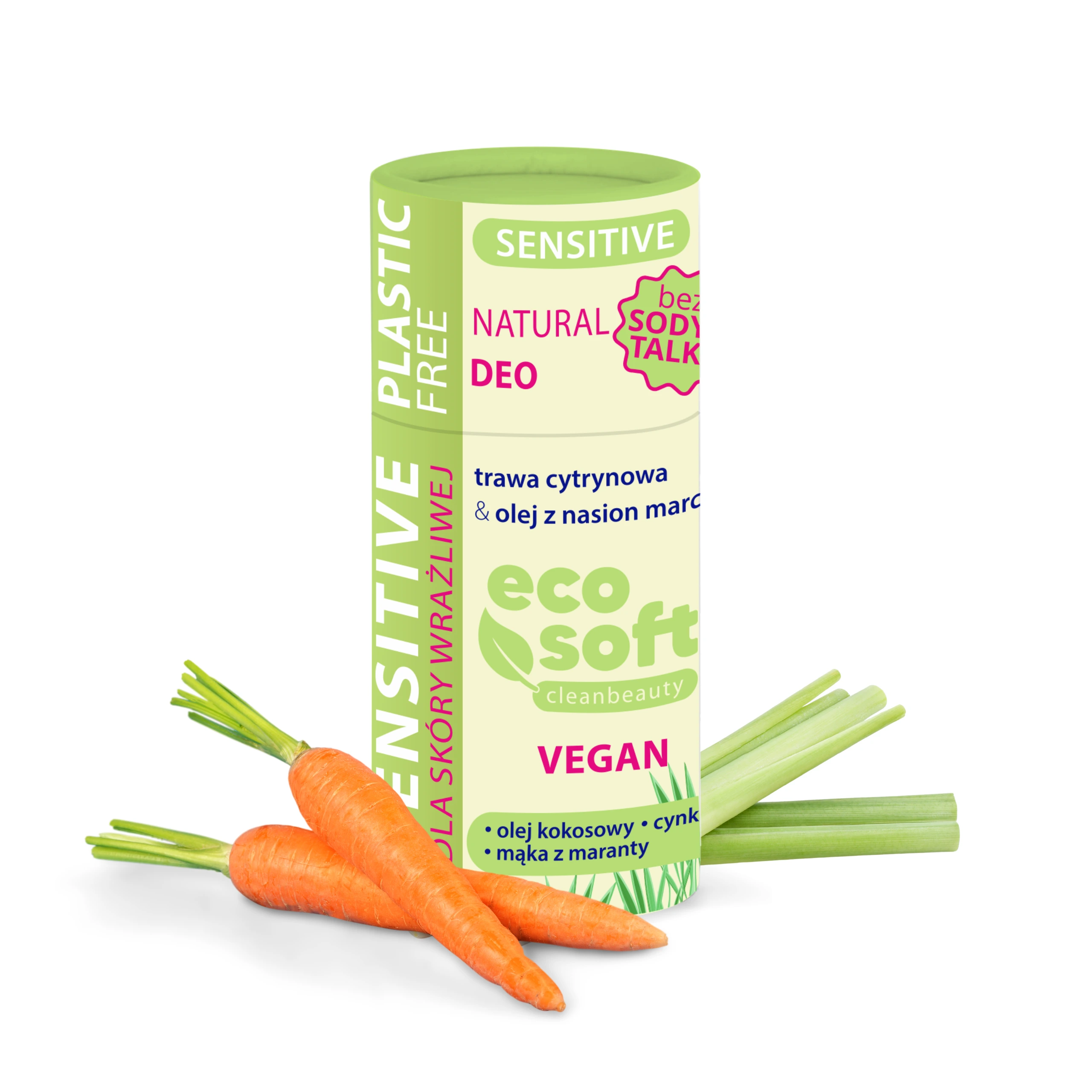 EcoSoft Natural Vegan deodorant plasti- ja soodavaba Sensitive 40g - Image 2